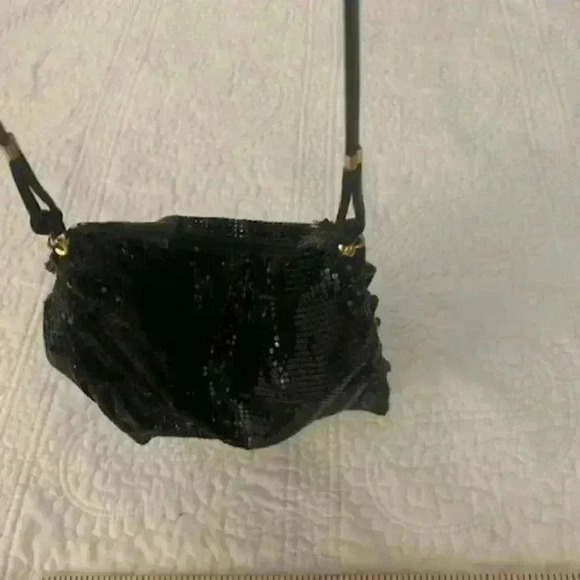 Whiting & Davis Vintage Black Mesh Crossbody Bag - Picture 4 of 5